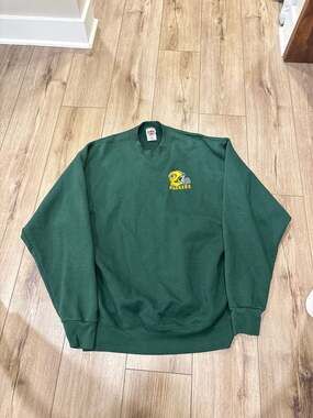 Vintage 90s Fruit of the Loom Green Bay Packers Embroidered Helmet Sweatshirt XL